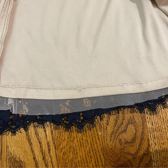 Tadashi Shoji Dark Navy & Ivory Lace 3/4 Sleeve Gown - Picture 13 of 16